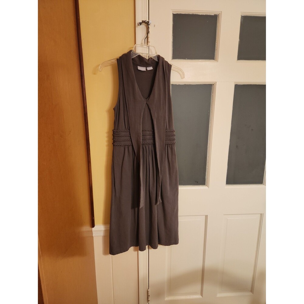 EShakti Gray Sleeveless Dress w/ Long Ties Custom Size Like a Size S